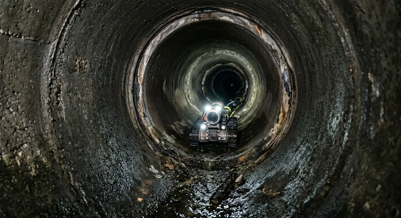 Robotic sewer camera inspecting pipe interior for Sewer Line Repair in Knoxville